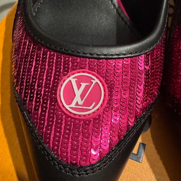 NEW Louis Vuitton Calfskin Archlight Slingback Pumps Pink Sequin EU 38.5/US 8.5 - Picture 3 of 8